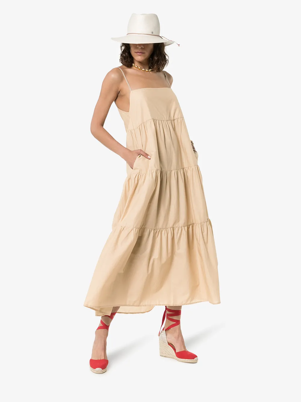 Matteau Dresses MATTEAU TIERED COTTON MAXI-DRESS