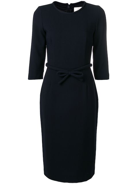 Goat Harriet Bow Fitted Dress In Blue