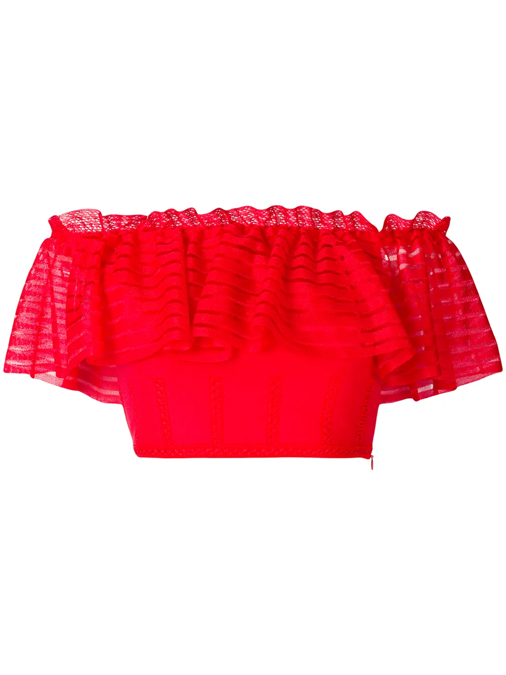 Alexander McQueen Schulterfreies Cropped-Oberteil - Rot