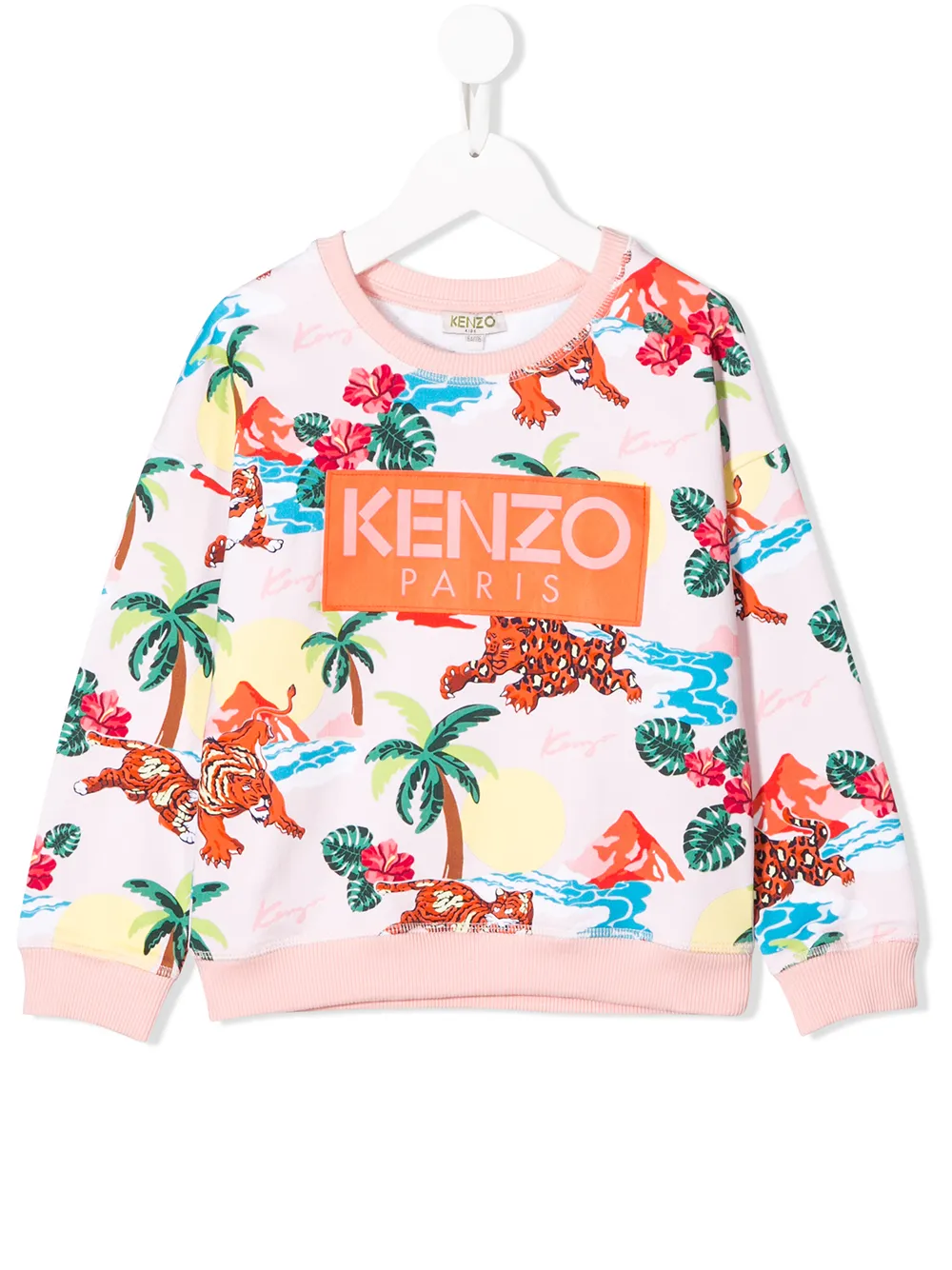 фото Kenzo kids толстовка с тропическим принтом