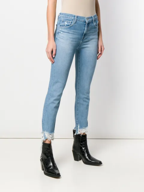 J Brand Ripped Hem Jeans - Farfetch