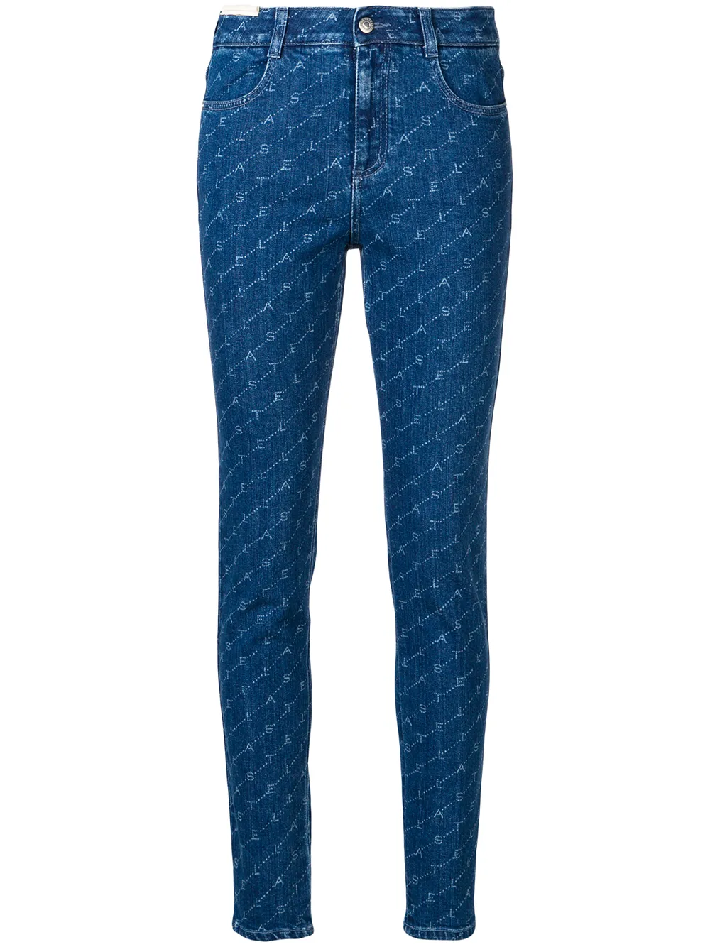 Stella McCartney Skinny-Jeans mit Monogramm - Blau