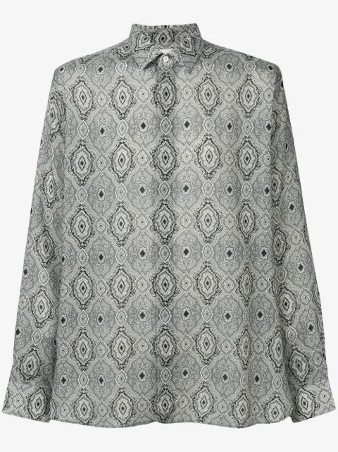 Saint Laurent camisa con motivo de cachemira