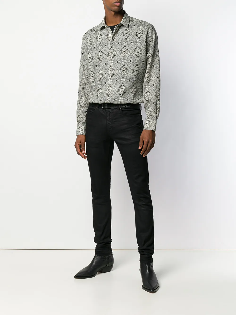 Saint Laurent Overhemd met paisley-print - Grijs