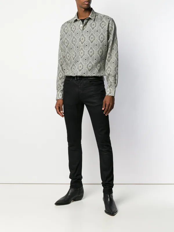 トップス Saint Laulent paisley shirt Saint Laurent Paisley Printed Shirt | Grey | FARFETCH