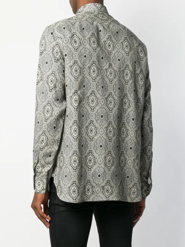 Saint Laurent Paisley Printed Shirt | Grey | FARFETCH