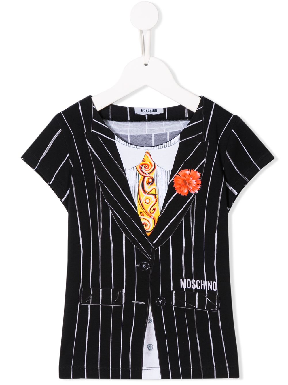 фото Moschino kids футболка с принтом жилета