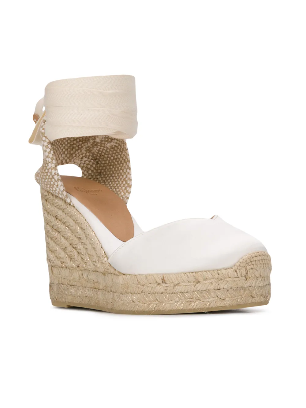 Castañer Espadrilles met sleehak Wit