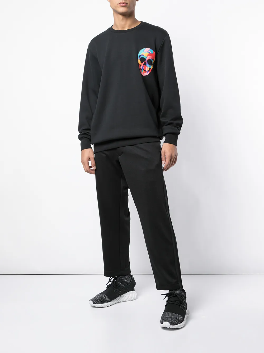 PUMA Hoodie met doodskopprint - Zwart