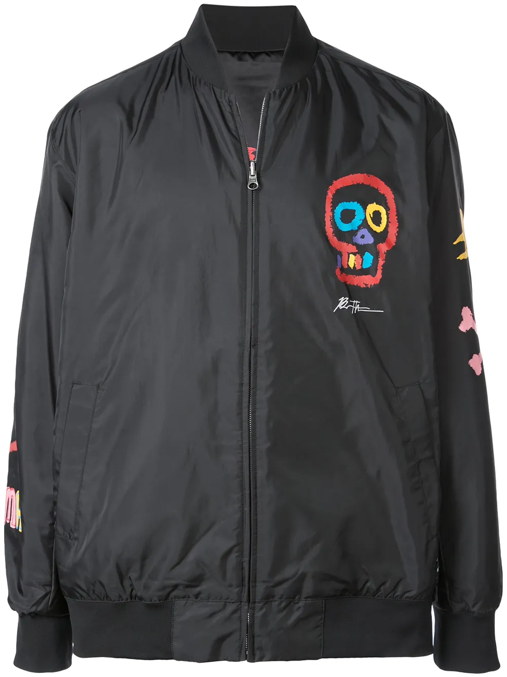 PUMA Bomberjack met doodskopprint Zwart