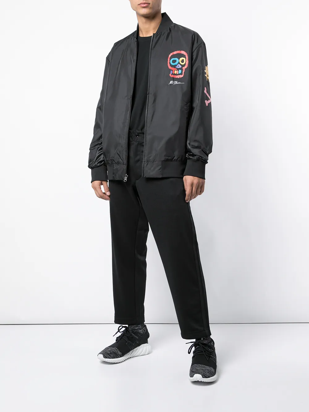 PUMA Bomberjack met doodskopprint Zwart