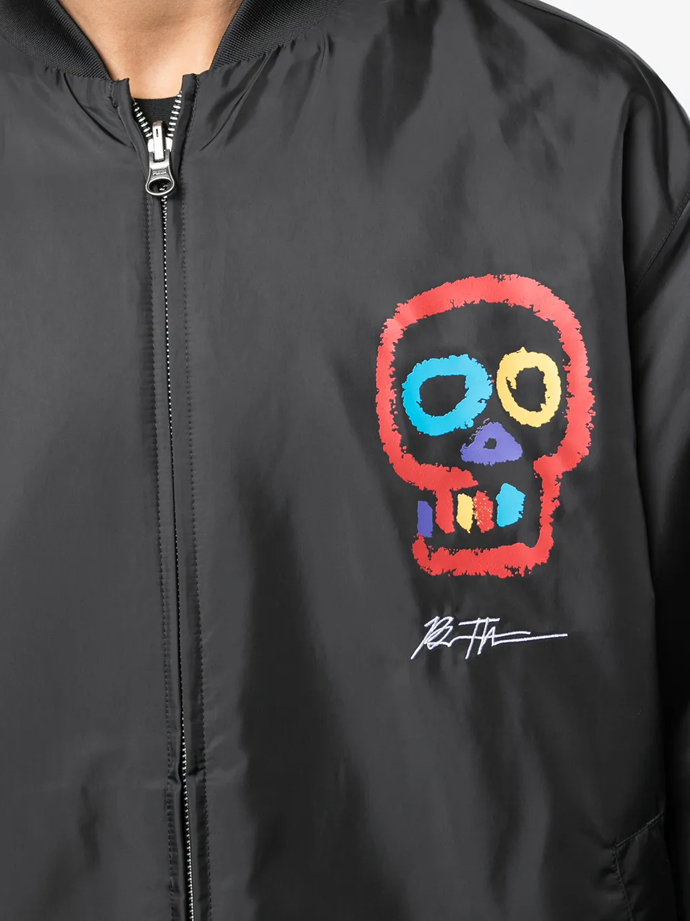 PUMA Bomberjack met doodskopprint Zwart