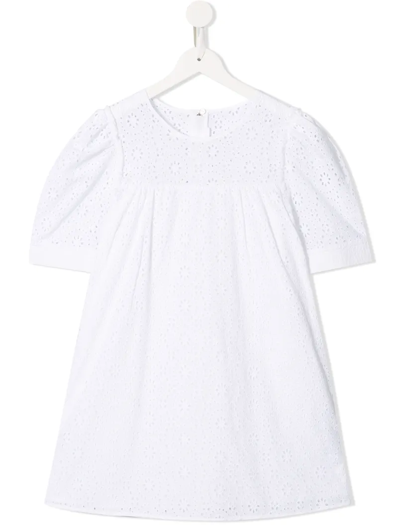 Chloé Kids туника с вышивкой ришелье