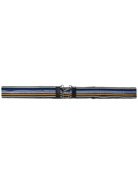 Prada striped clasp buckle belt