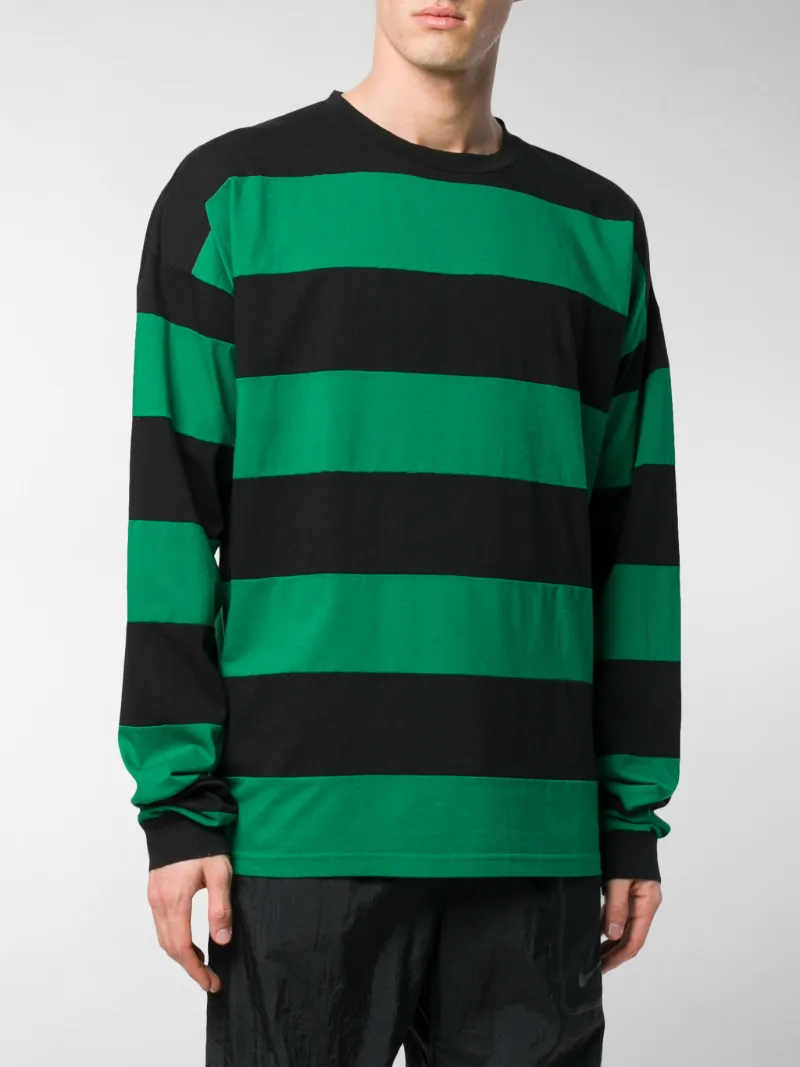 black and green striped long sleeve