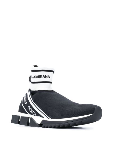Shop black Dolce & Gabbana logo band sneakers with Express 