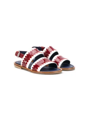 scalloped flat sandals