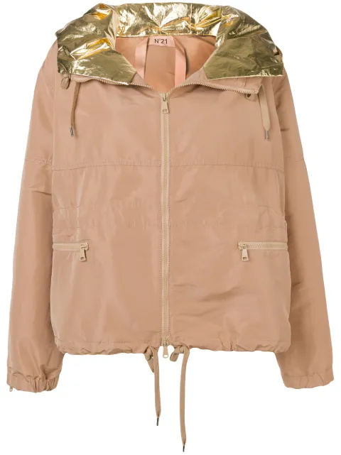 Click to view more detailed imagery on our partner's website N°21 Metallic Hood Jacket In Neutrals