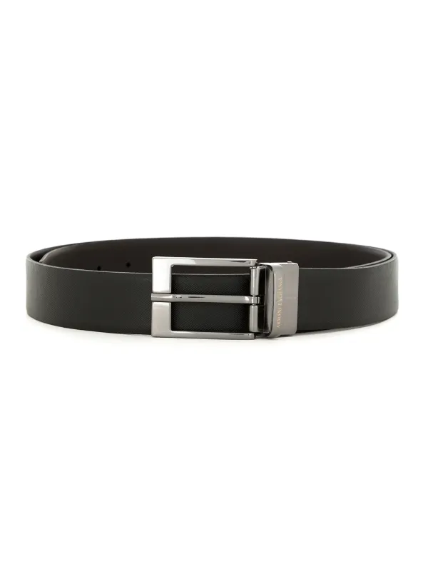 Armani Exchange Engraved Logo Leather Belt