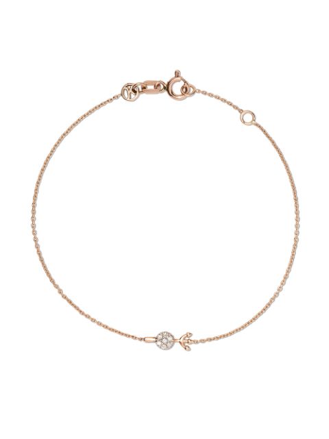 Kismet By Milka 14kt rose gold and diamond love charm bracelet