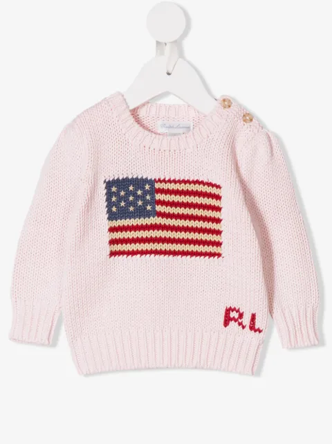 POLO RALPH LAUREN KIDS flag knitted sweater