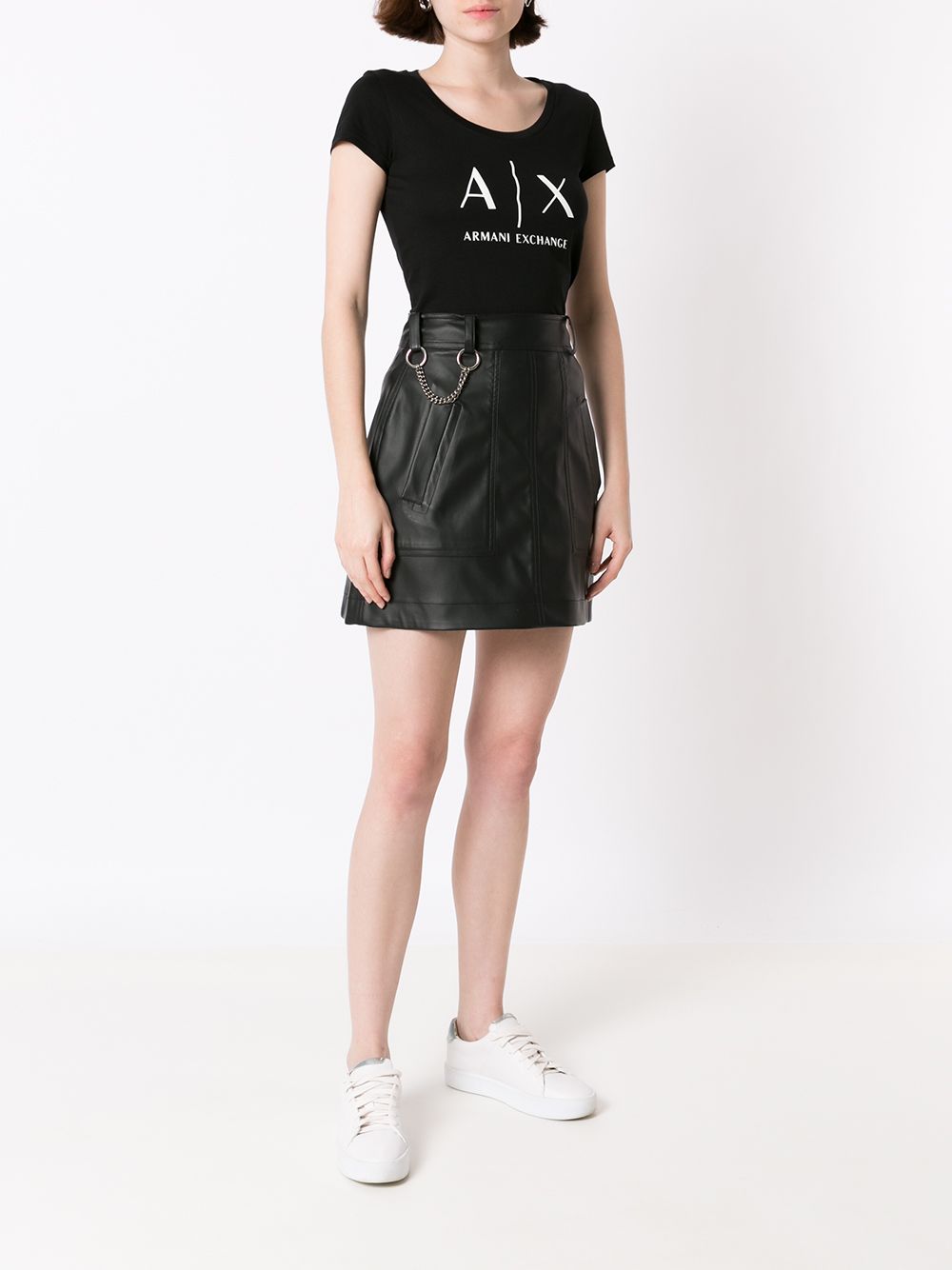 Armani Exchange T-shirt met logoprint - Zwart