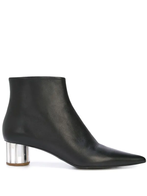 ankle boots with silver heel