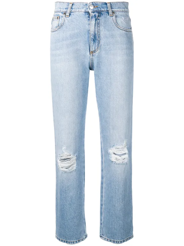 ripped straight leg jeans womens