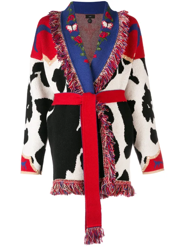 cow print cardigan