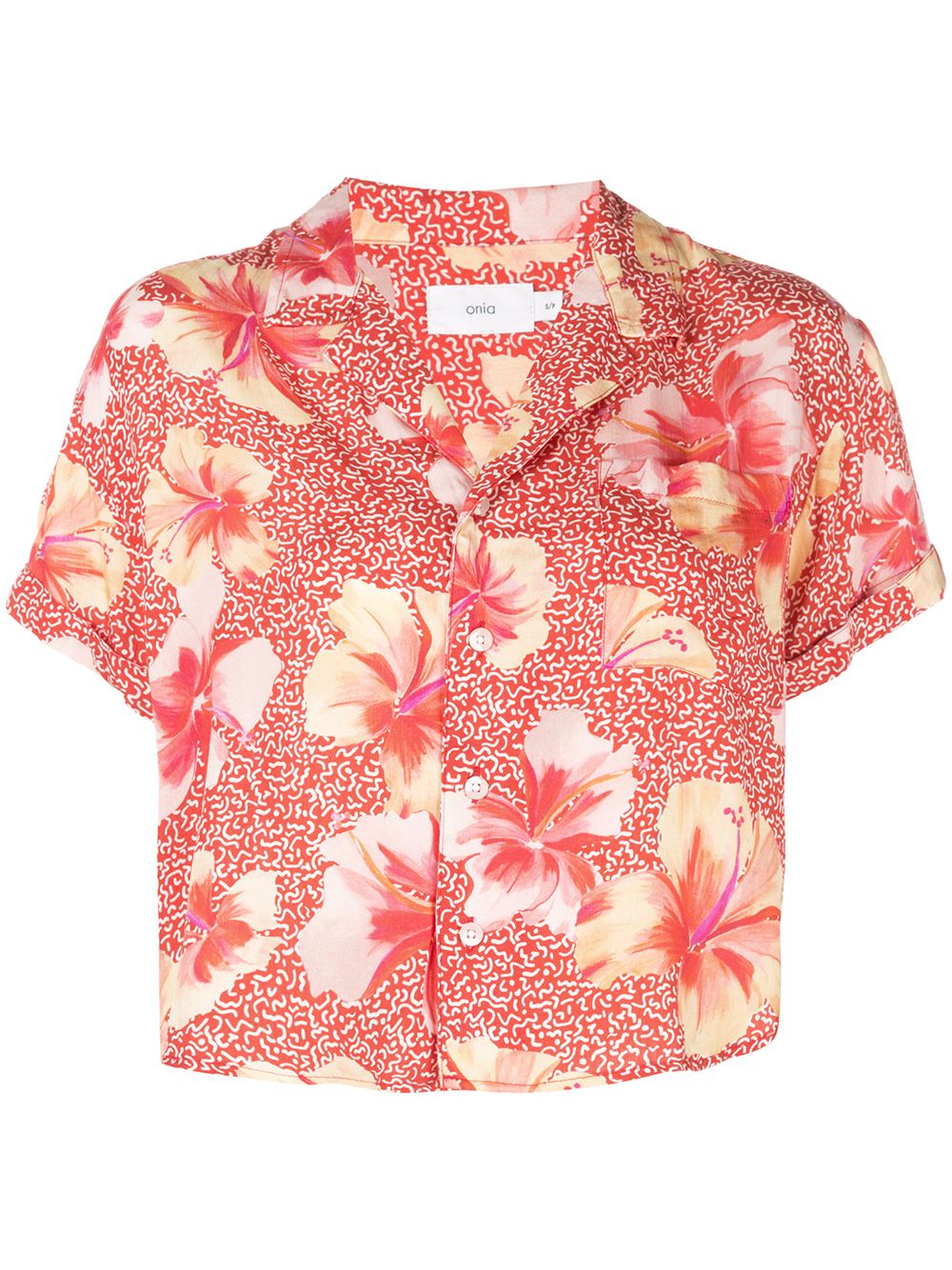 фото Onia рубашка с цветочным принтом