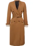 Prada poplin double breasted coat - Brown