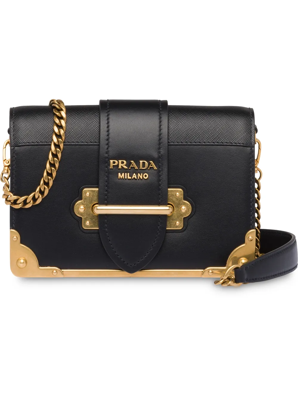 prada cahier大号手提包 in black