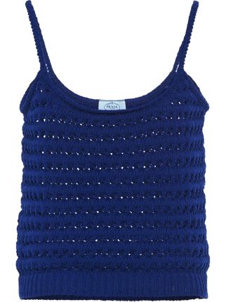 blue crochet top