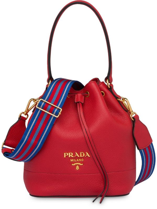 Prada red drawstring bucket bag for 