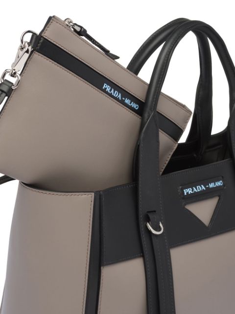 prada ouverture large leather bag