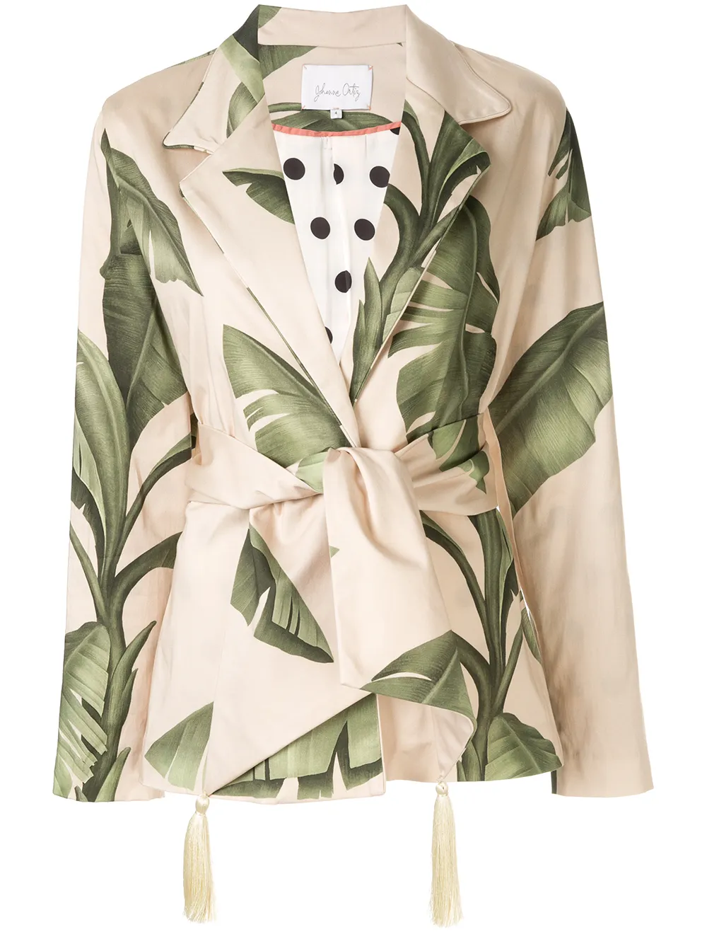 Johanna Ortiz Blazers JOHANNA ORTIZ SERIOUSLY TROPICAL BELTED WRAP BLAZER - GREEN