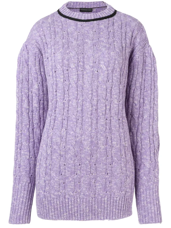 purple cable knit jumper