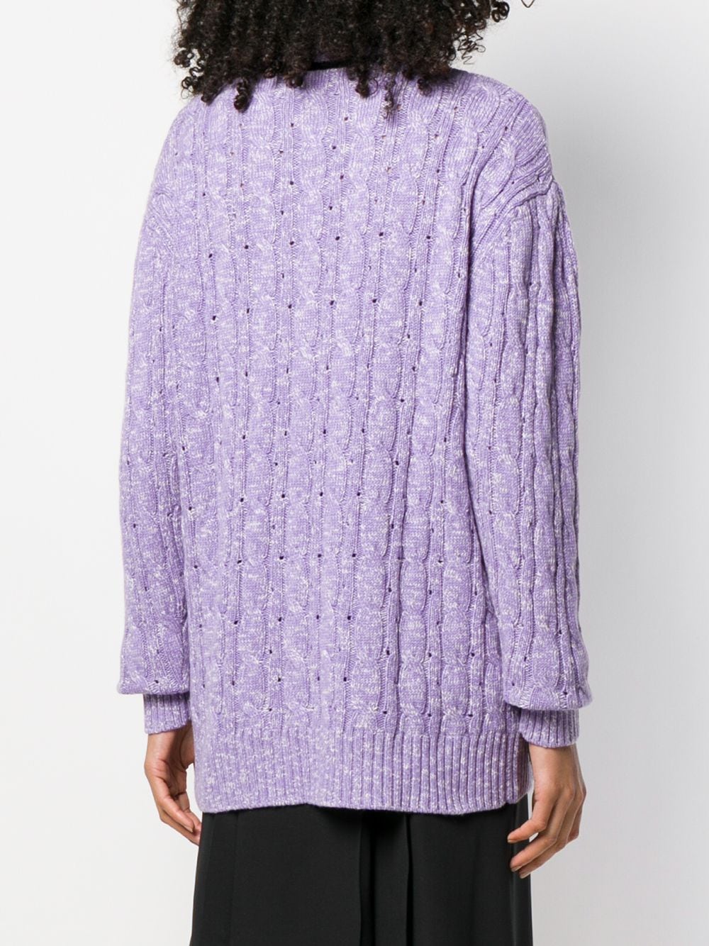 Shop Cashmere In Love Cable Knit Sweater In Purple