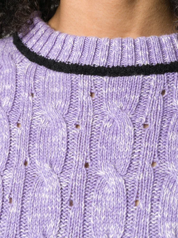 lilac cable knit sweater
