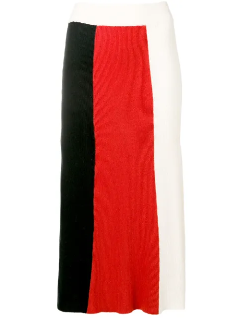 Cashmere In Love colour block knitted skirt