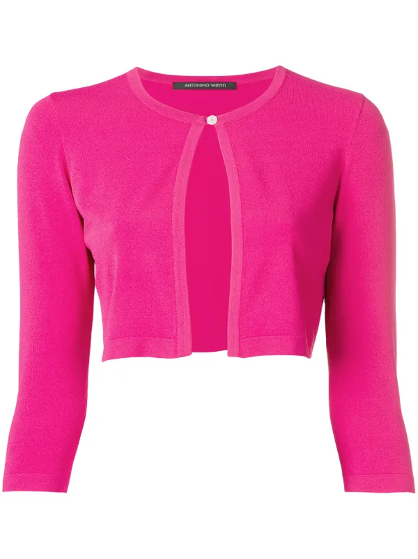 cropped pink cardigan