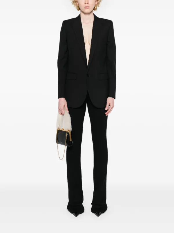 ジャケット Saint Laurent FW24 Black wool blazer (517740Y404W 1000) Saint Laurent Wool Blazer | Black | FARFETCH