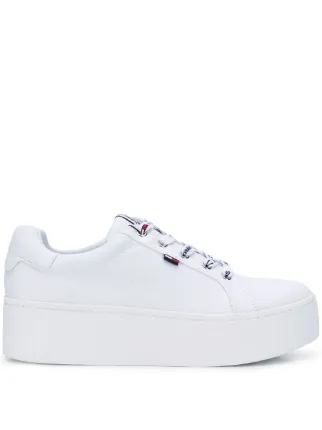 tommy jeans canvas logo flatform trainers