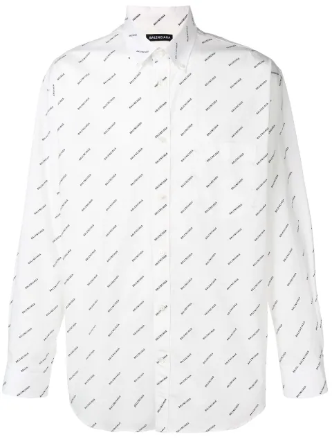 Balenciaga camisa abotonada con logo estampado