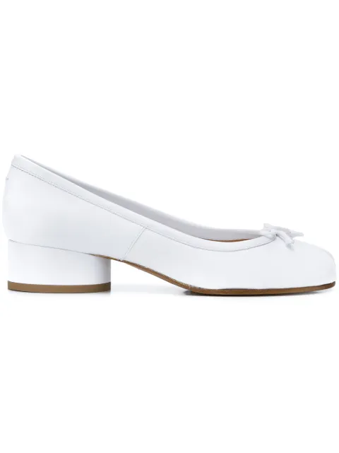 Click to view more detailed imagery on our partner's website Maison Margiela 35mm Tabi Leather Pumps In White