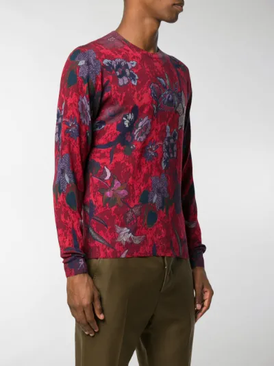 ETRO floral print sweater red | MODES