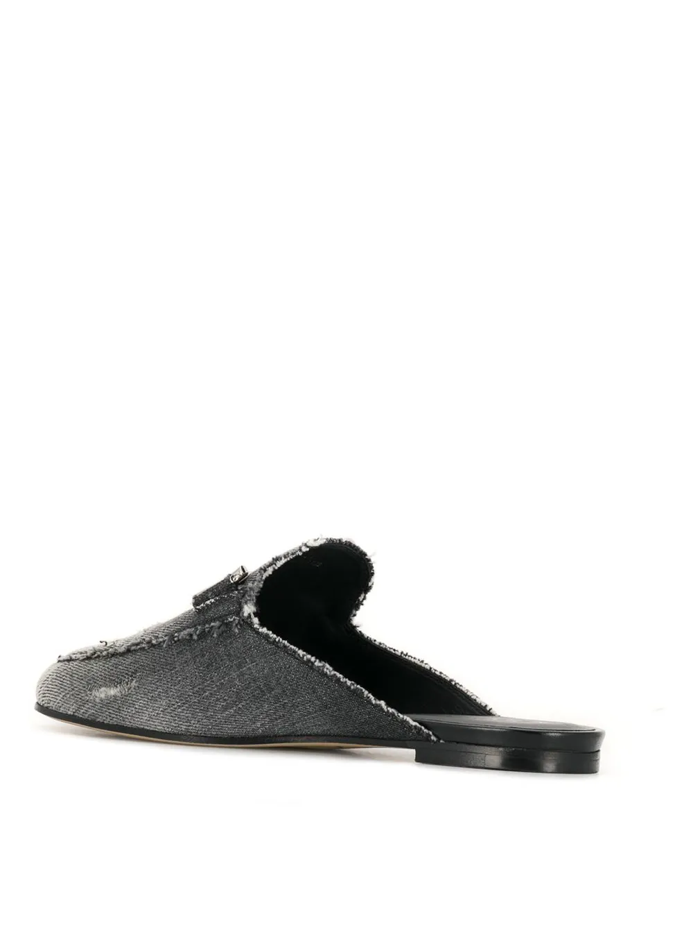 Tod's Denim muiltjes met logo Zwart