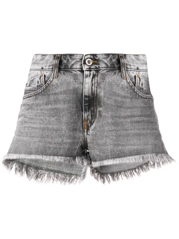 hemmed denim shorts