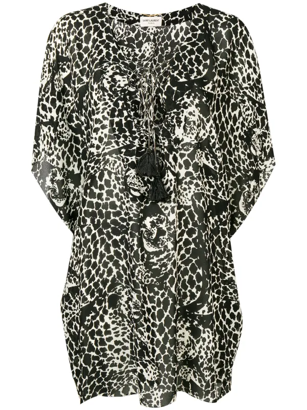 saint laurent leopard print dress