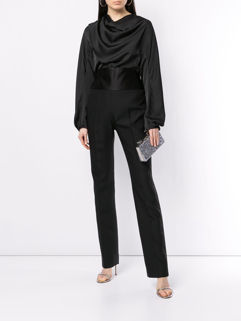 Shop Tom Ford High-waisted Tailored Trousers In Black